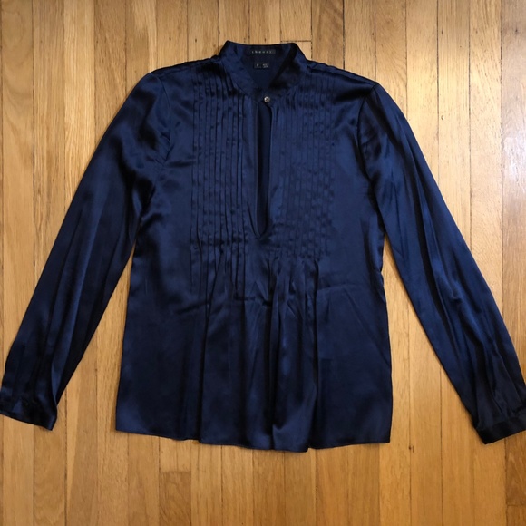 THEORY - NWOT Bianca Silk Keyhole Blouse - Picture 2 of 4